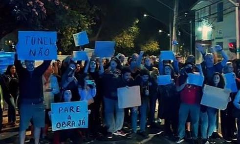 Moradores protestam contra novos túneis em SP