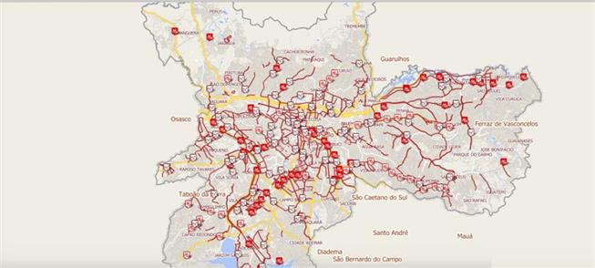 Mapa cicloviário de São Paulo