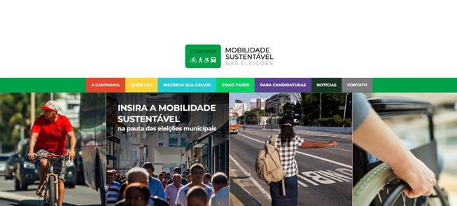 Site da campanha Mobilidade Sustentável nas Eleiçõ
